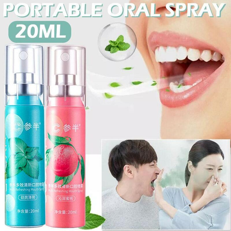 Fruity Breath Peach Mint Breath Freshener Spray Halitosis Treatment 20ml Mouth Odor Spray Liquid Refreshing Freshener Care Y6Z7