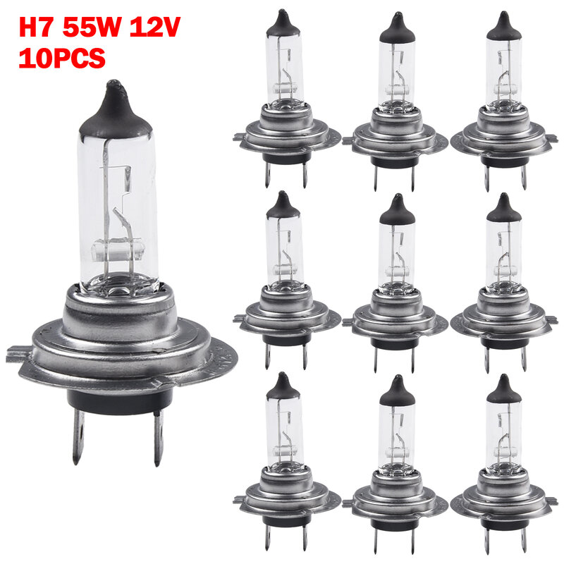 10 Stuks Halogeen Koplamp Lamp Super Warm-Wit Lampen H7 55W 12V Lamp Koplamp Halogeenlamp Auto Hoofd Licht Vervangingslampen
