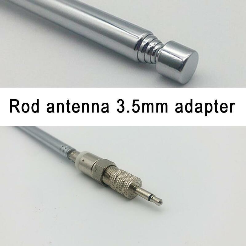 Antena batang 3.5mm, adaptor pengganti antena Radio FM sekrup teleskopik tipe F konektor Plug Male Amplifier penerima Stereo AV