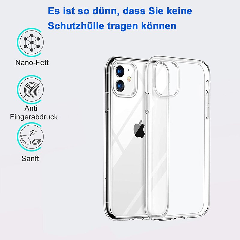 Ultra Thin Silicone Case For iPhone 15 14 Plus 13 12 Mini 11 Pro XS Max X XR SE 2022 2020 7 8 Clear Soft Transparent Cover Coque