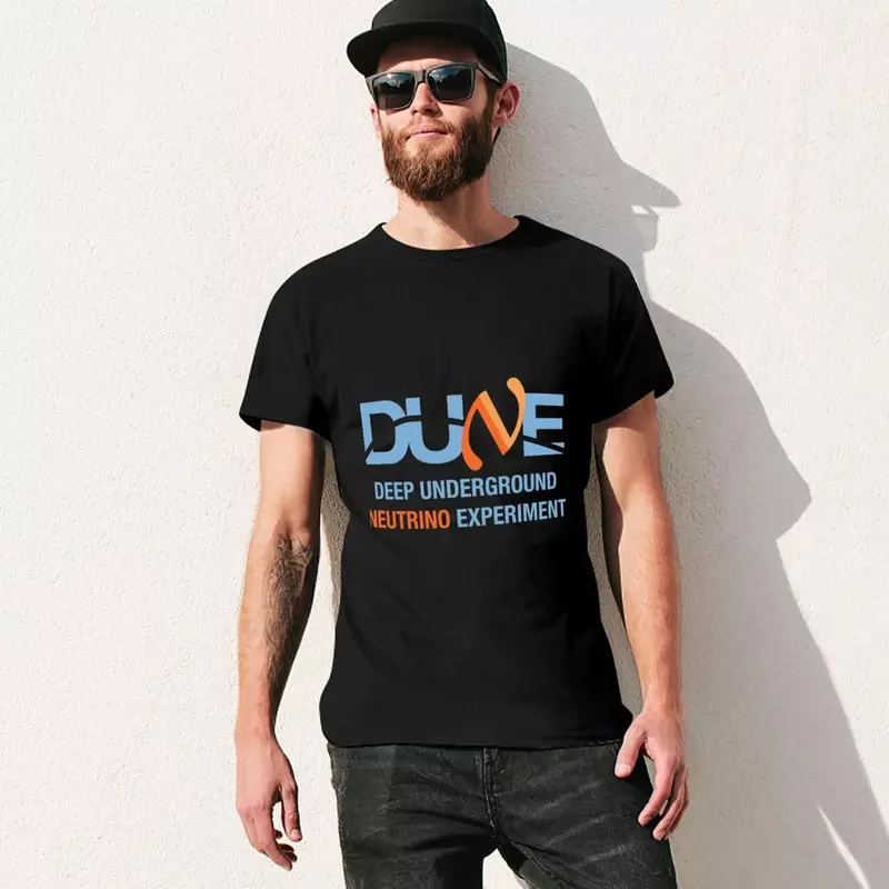 Diep Ondergronds Neutrino Experiment (Duin) Logo T-Shirt Zwarten T-Shirts Oversized T-Shirt Heren
