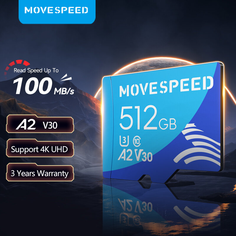 Movespeed U3 Mini Sd Kaart 512Gb Hoge Snelheid Flash Geheugenkaart Tot 100 Mb/s 128Gb 400Gb 64Gb 32Gb Tf Kaart Voor Camera Dv
