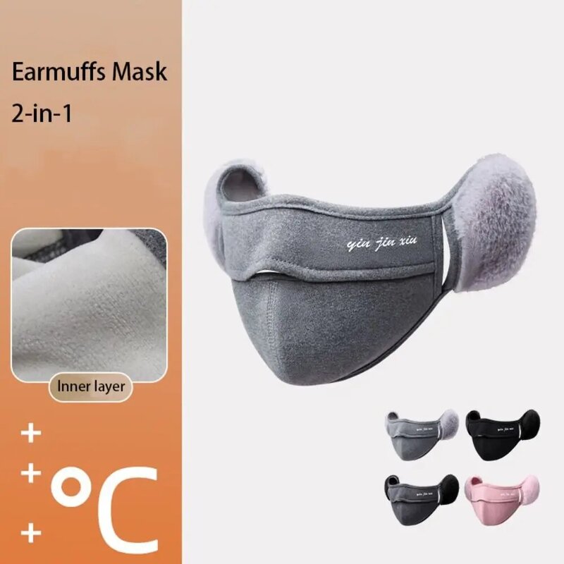 Máscara Earmuffs térmica à prova de vento e poeira, Earflap Wrap, Cycling Mask, Fleece, Ear Warmer, simples, inverno