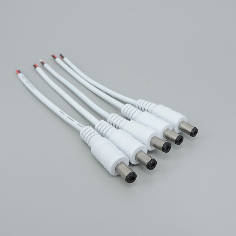 DC Masculino Feminino Power Plug Cable, Fio Conector de Extensão para CCTV Cor Única, 3528, 5050, LED Strip Light, 15cm, 5.5x2.1mm