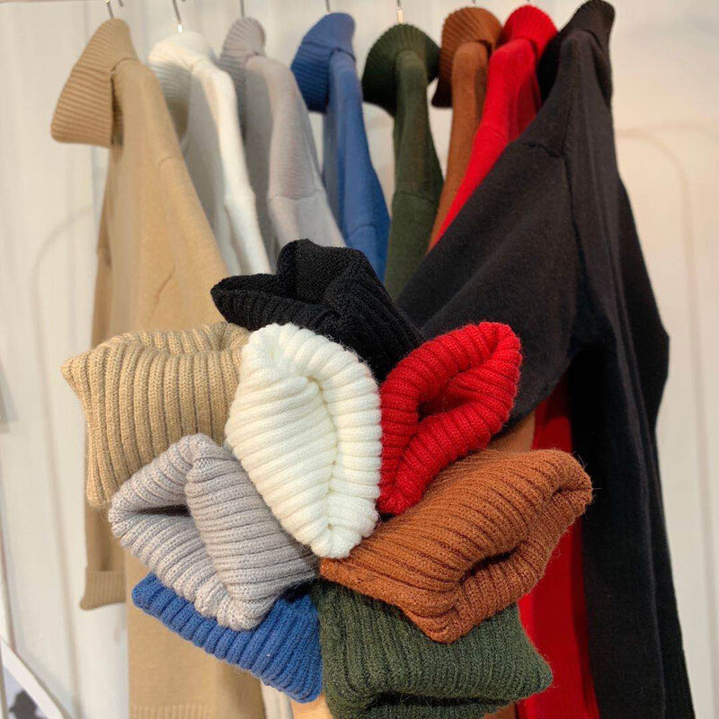 2023 autunno/inverno nuova moda uomo Versatile maglione collo alto da uomo sciolto maglia moda Pullover filo fondo