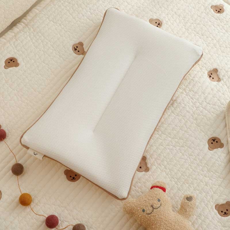 40X25cm Newborn Cartoon Bear Pillow Baby Cute Embroidered Pillow Kawaii Bunny Children Bed Pillow Removable Washable