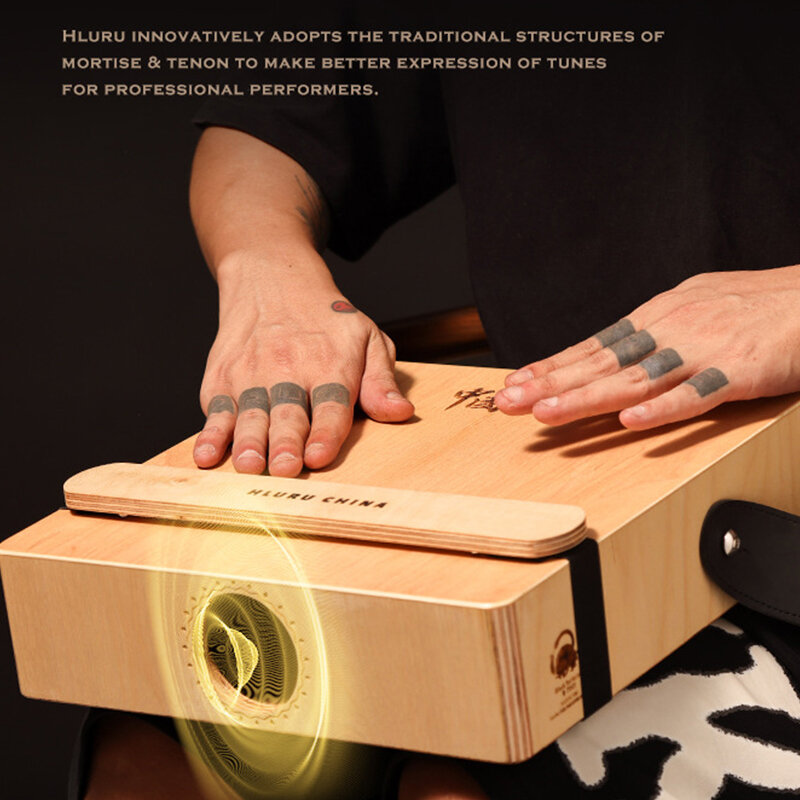HLURU Cajon Box Drum drewniane pudełko bęben bęben muzyczny Kahong perkusja Instrument podróżny bęben profesjonalny Instrument perkusyjny bęben ręczny