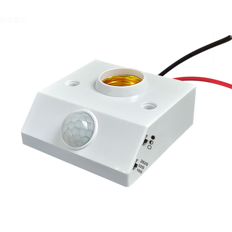 AC85-265V Automatische Menselijk Lichaam Infrarood Ir Sensor Lamphouder Led Lamp Licht E27 Basis Pir Detector Wandlamp Houder Socket