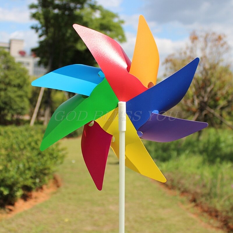 Adorno giratorio de viento para niños, juguete colorido para decoración de jardín, patio, fiesta, Camping, molino de viento