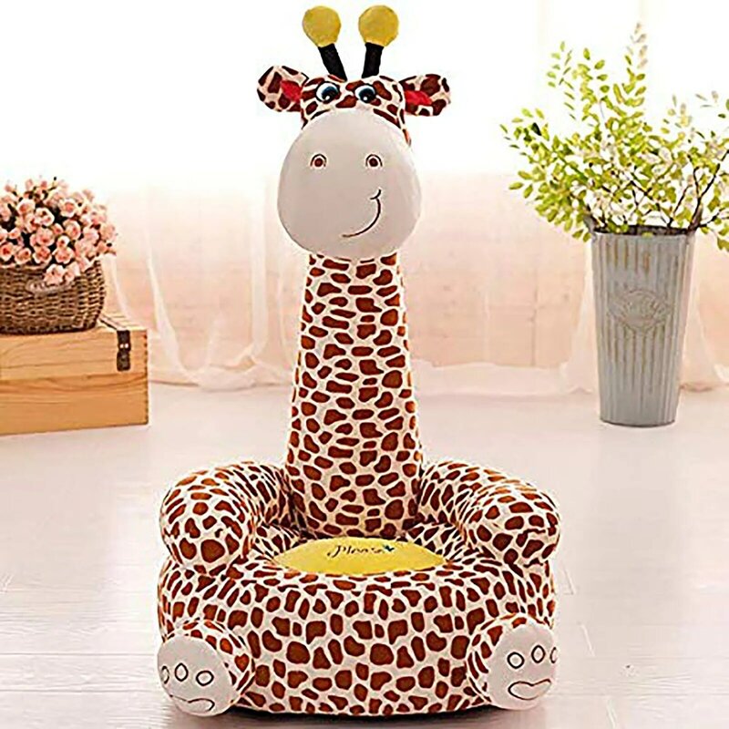 Детское мягкое переносное кресло, мягкий диваны с рисунком животного, жирафа, детская подушка, плюшевое сиденье