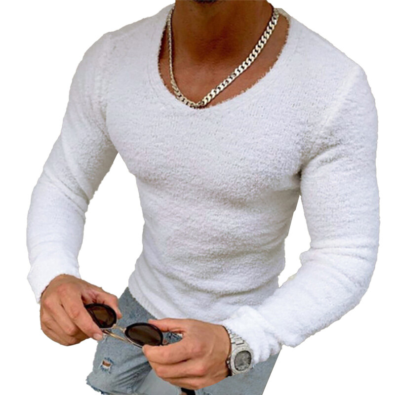 Camisa de manga larga para hombre, Jersey informal de cuello redondo para Fitness muscular, blusa diaria, novedad
