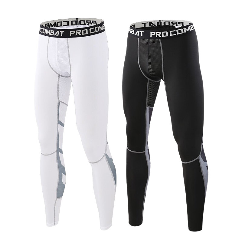 Men 'S Lycra การบีบอัดกางเกงขี่จักรยานวิ่งบาสเกตบอลฟุตบอลความยืดหยุ่น Sweatpants ฟิตเนส Tights Legging กางเกง Rash Guard