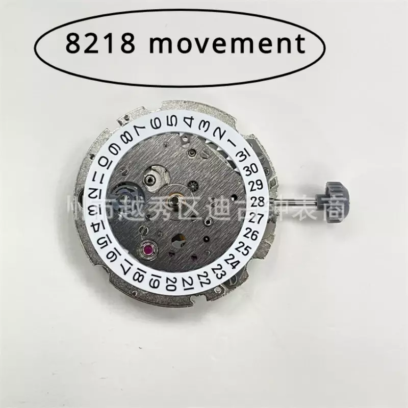 Jam tangan aksesoris gerakan merek mekanis 8218 gerakan kalender tunggal dua jarum gerakan asli sepenuhnya otomatis