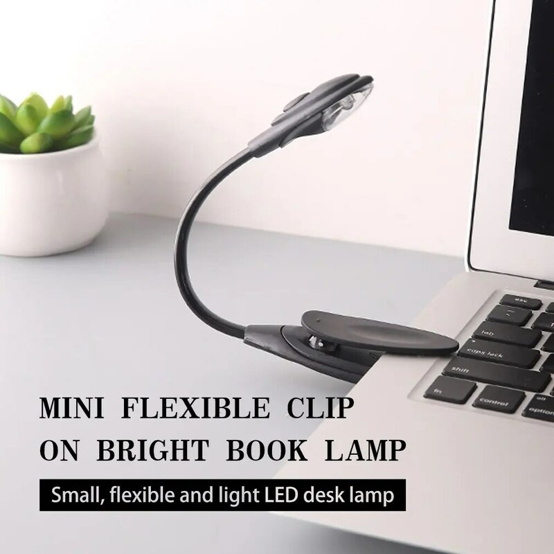 Mini luz brillante Flexible con Clip para lectura de libros, luz LED blanca para portátil, lámpara compacta portátil para dormitorio de estudiantes, novedad