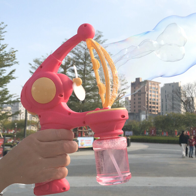 Mesin mainan pistol gelembung otomatis gelembung tiup mainan bermain pesta luar ruangan musim panas untuk hadiah kejutan ulang tahun anak-anak untuk taman air