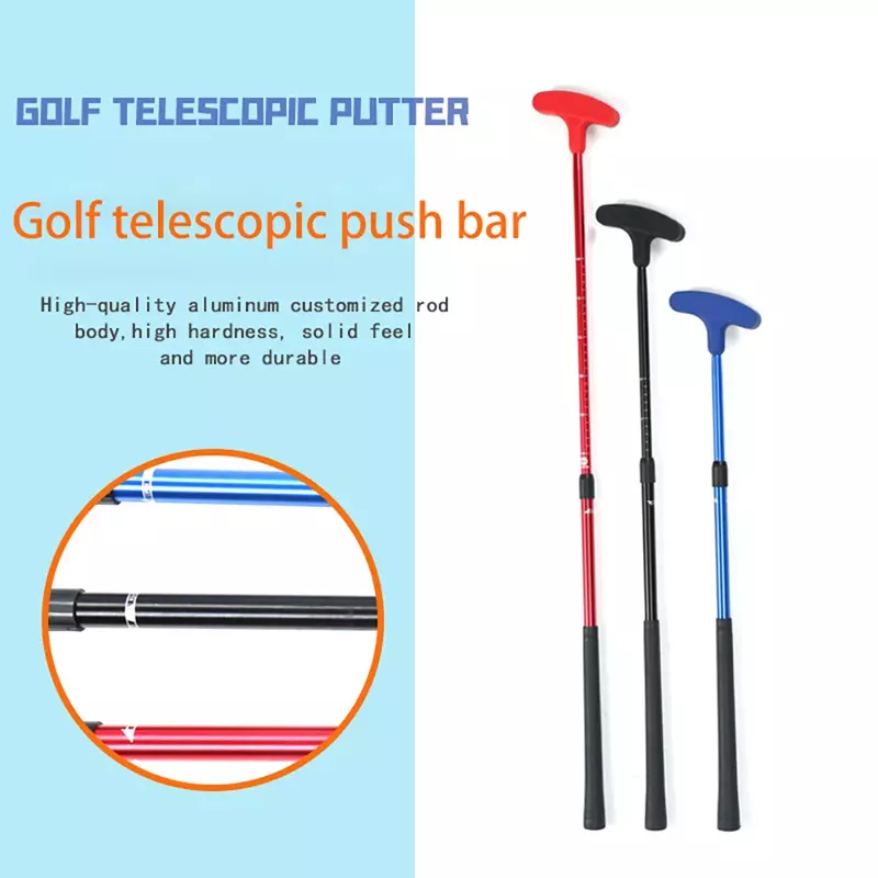 Putter Golf Mini, alat latihan Golf tangan kiri kanan 53 cm-93 cm dapat ditarik untuk anak-anak remaja