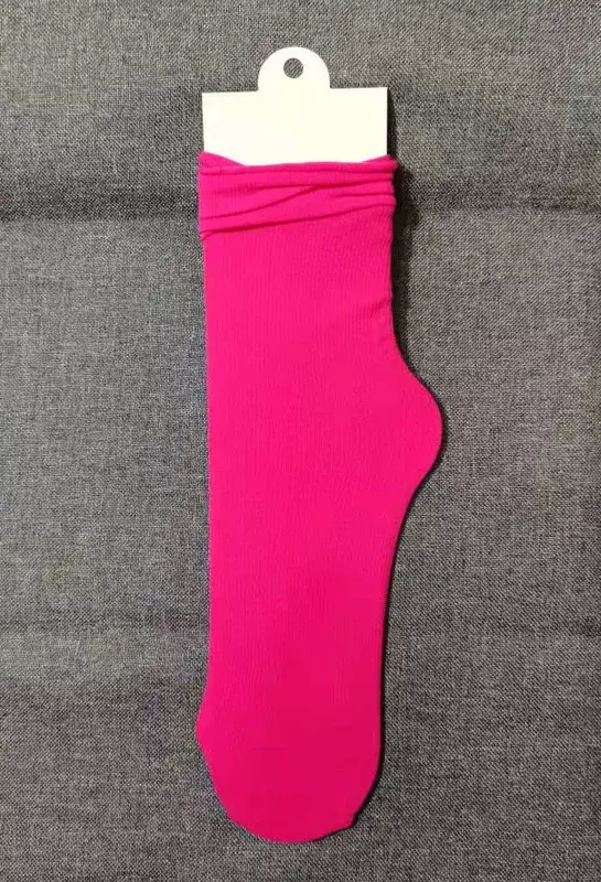 Calcetines de tubo medio para mujer, medias largas suaves de algodón, color puro, temporada primavera, verano y otoño