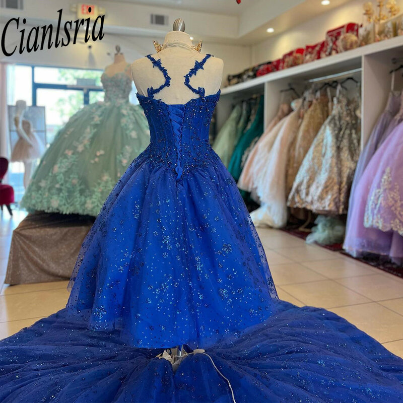 Женское платье с бахромой, синее платье принцессы, расшитое бисером, на тонких бретельках, для выпускного вечера, 2023