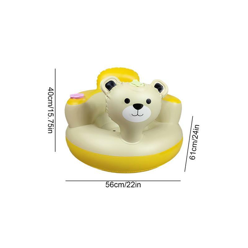 Asiento de bebé soplado, asiento de suelo de soporte de oso bonito para bebés de 6 a 24 meses