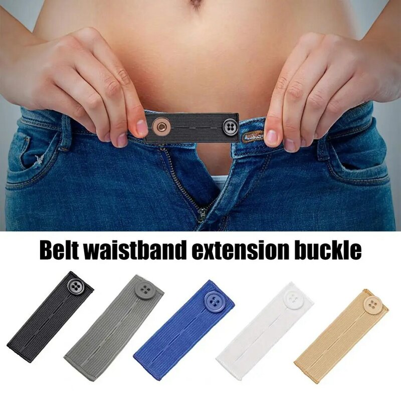 Waist Extension Buckle Band Unisex Solid Color Elastic Waist Extender Pregnant Women Chubby Men Adjustable Waistband Expander