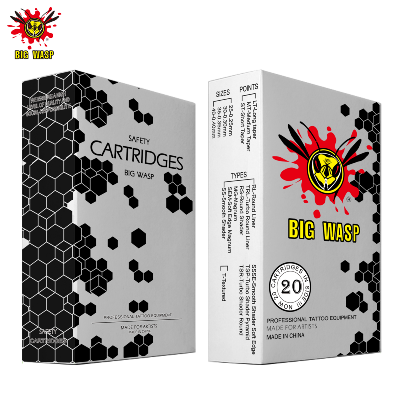 Картриджи для тату-игл BIGWASP RM, круглые одноразовые стерильные иглы DragonHawk с круглой подкладкой, 20 шт./коробка