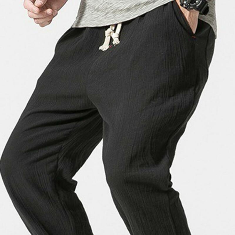 Summer Thin 2024 Fashion Solid Men's Casual Pants Leg Track Workwear Loose Sweatpants Teenagers Boys Cargo Pants