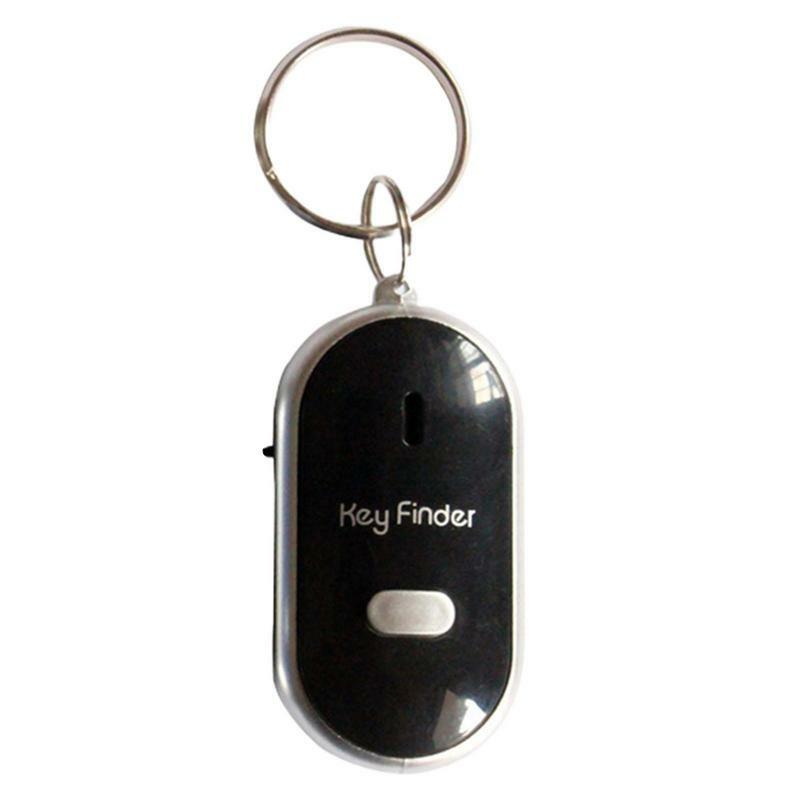 Bezprzewodowy Mini brelok Anti-Lost Whistle kontrola dźwięku lokalizator zdalnie kontroler alarmu lokalizator z łańcuszek z lampką LED na klucze Finder