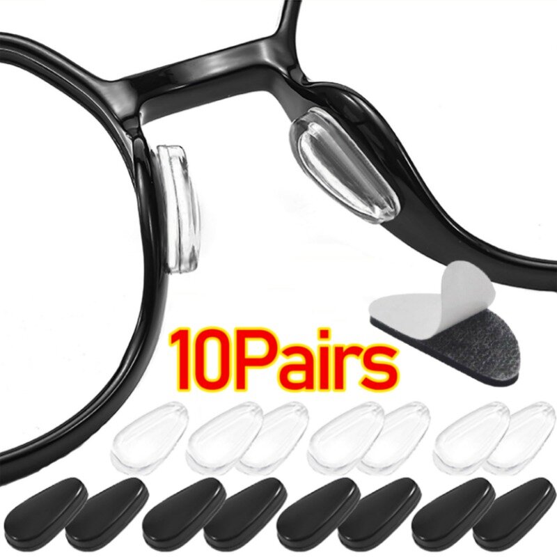Óculos antiderrapantes Nose Pads, silicone macio invisível, auto-adesivo, nariz titular adesivo pad, óculos acessórios