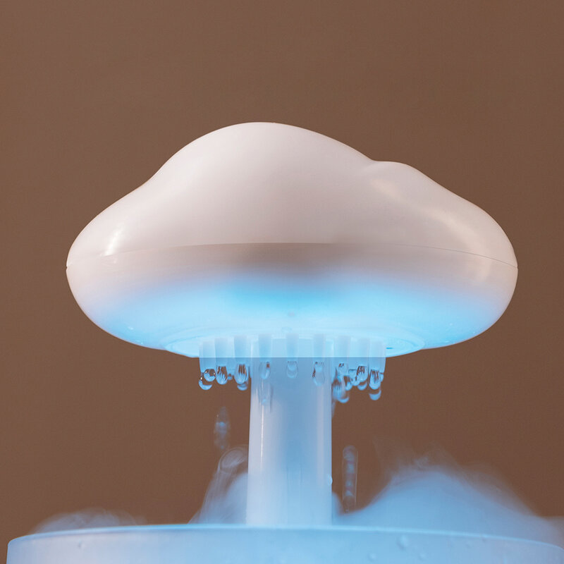 Mushroom Shape Night Light Aromatherapy Ultrasonic Rain Cloud Humidifier Raindrop Water Drop Aroma Diffuser For Home Room