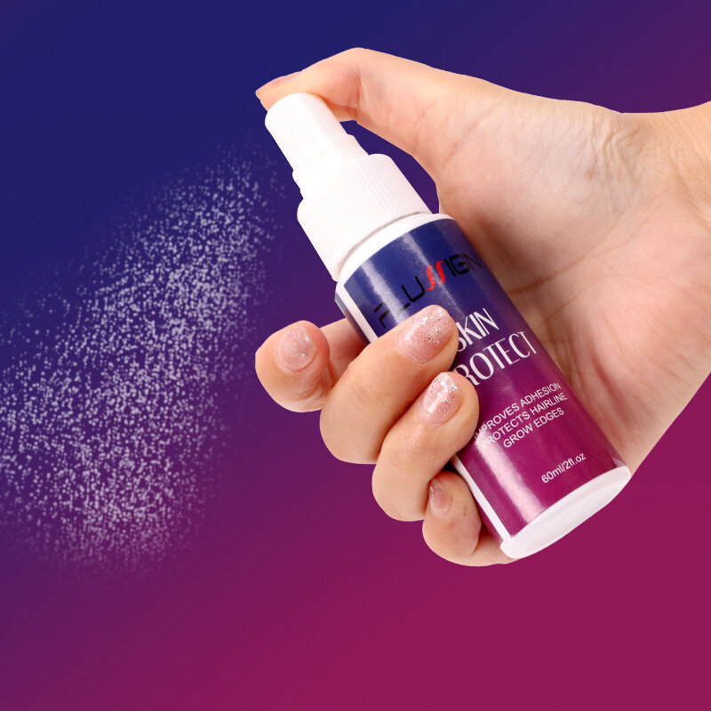 Plussign-Peruca Skin Protector Primer, Protetor do couro cabeludo, Frontal Clear Spray, Funciona com Fita de Cabelo, 60ml, 1Pc