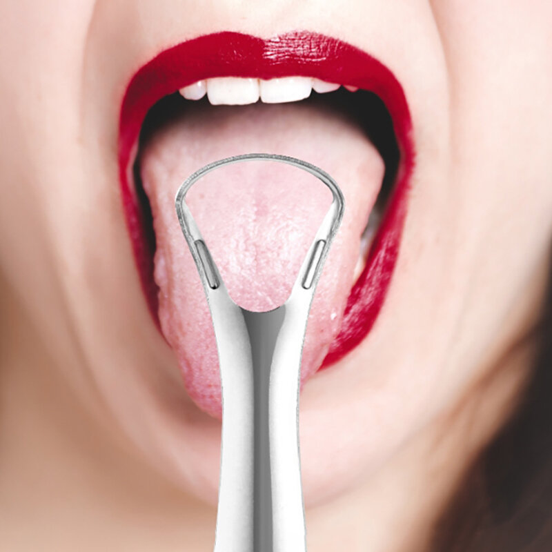 Limpiador de revestimiento de lengua de acero inoxidable, raspador de lengua, herramienta de limpieza y cuidado bucal para eliminar el mal aliento