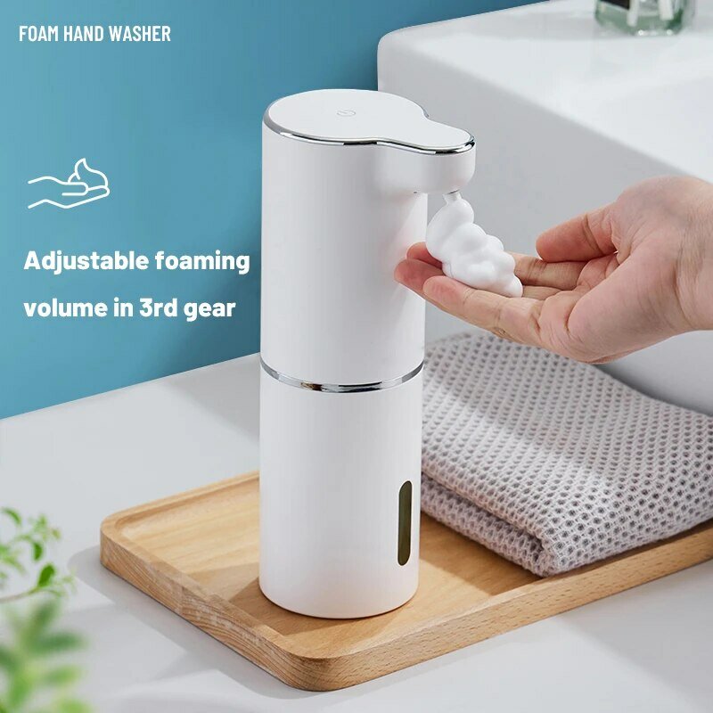 Kolekcja AliExpress 1 szt. Biały automatyczny dozownik do mydła piankowy 300ML inteligentny maszyna do spieniania mydło w płynie podczerwieni dozownik do mydła pompa dozująca odkażacz do rąk