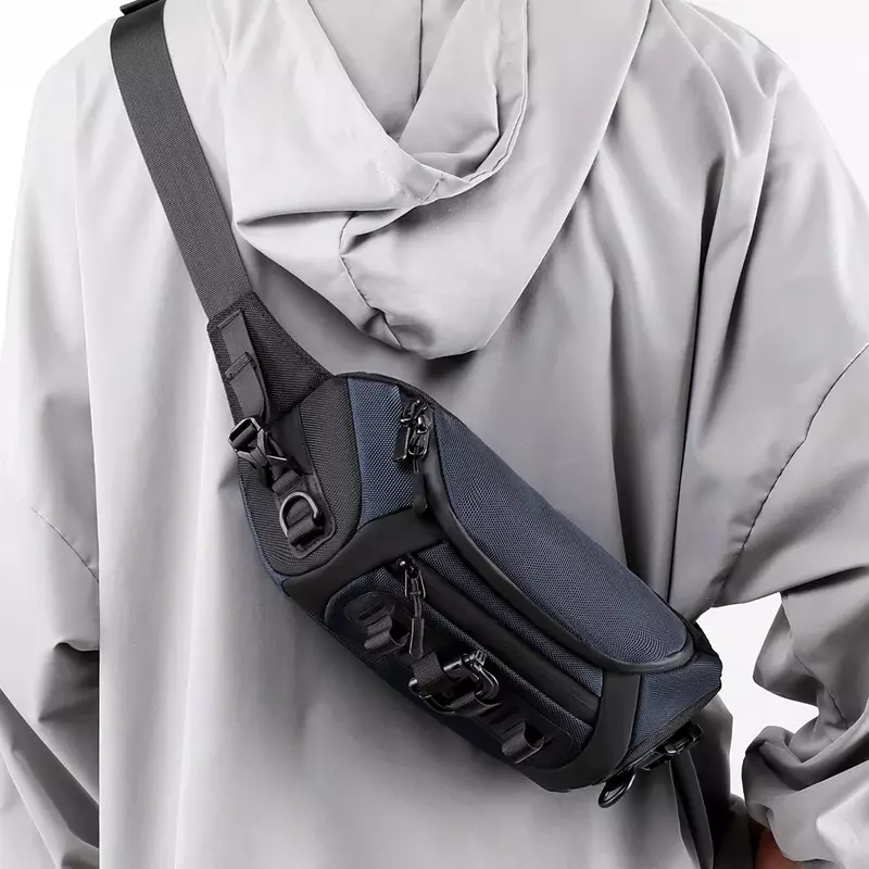 Mężczyźni Talia Fanny Pack Belt Sling Chest Bag Travel Multi-Pocket Military Fashion Mężczyzna Nylon Crossbody Messenger Purse Bum Hip Bag