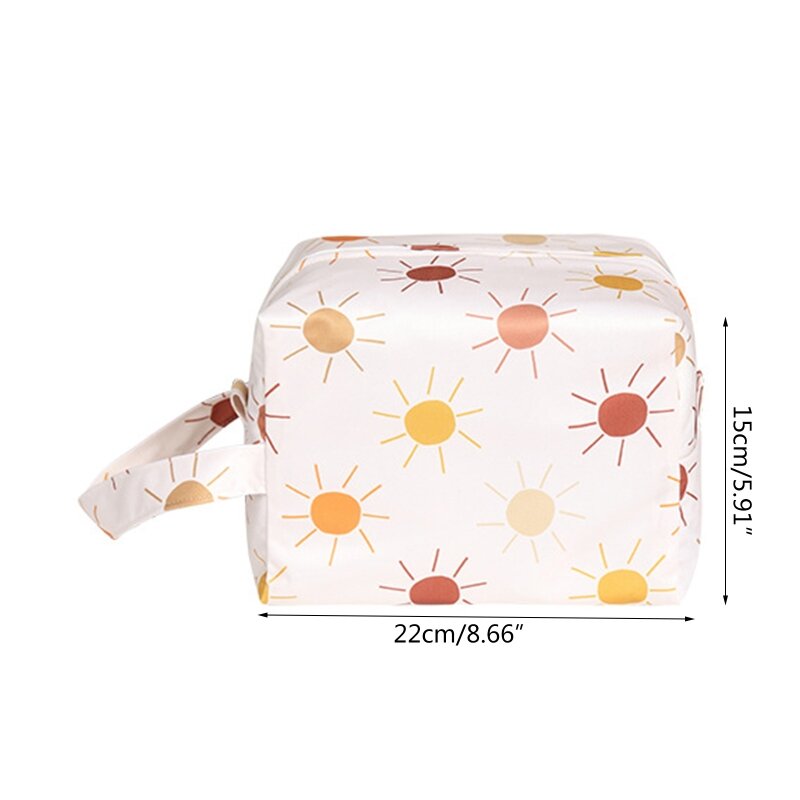 Waterproof Baby Diaper Bags Reusable Large Capacity Nappy Storage Bag Rainbow Printed Mummy Tote Bag Wet&Dry Pouch Bag