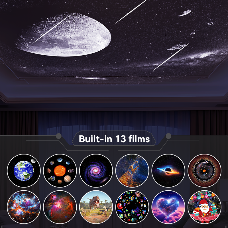 Meteorito proyector de galaxia Ultra claro, lámpara de luz nocturna giratoria, Bola Espacial, luces de proyector de planetario, 13 en 1, más nuevo