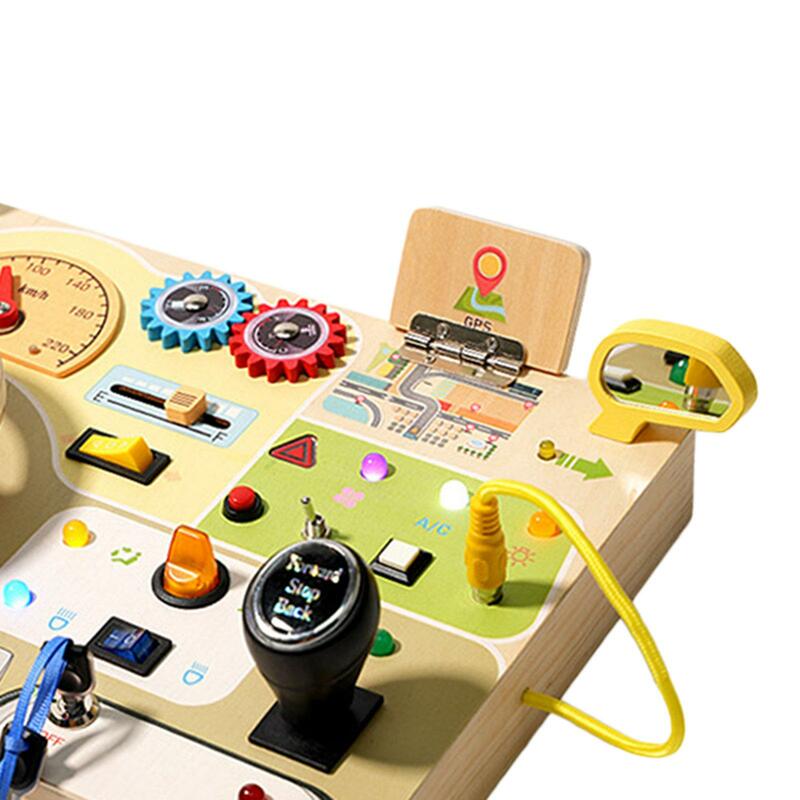 Аналоговая развивающая игрушка на руль для раннего развития умных игрушек Возраст 3 +, переключатель света, занятая доска, игрушка Монтессори, базовая моторика