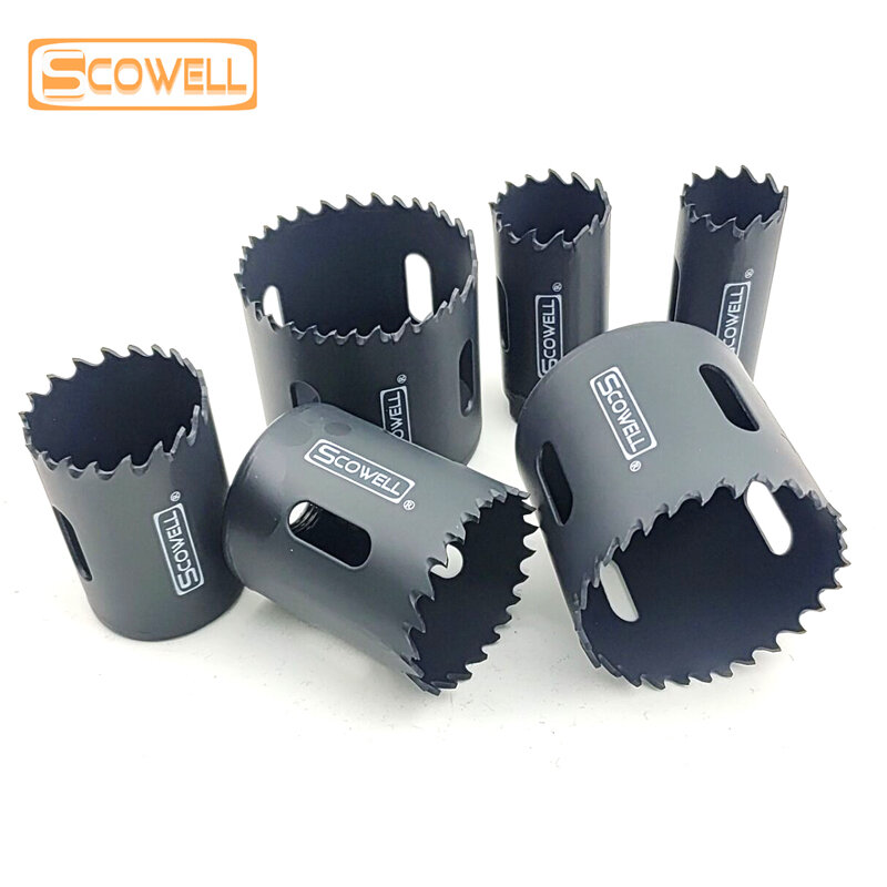 SCOWELL-Substituível HSS Cobalt HHole Saw, Cortador de furos, Crown Saw, Broca, M42, 47mm Max, Corte, Madeira Metal