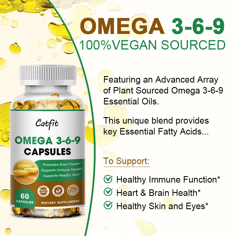 Omega 3 Cápsulas de óleo de peixe, Soft Gels, DHA e EPA, NON-GMO, Equilíbrio hormonal, Articulação, Osso, Cérebro, Olhos, Beauty Vision, Health Diet Supplement