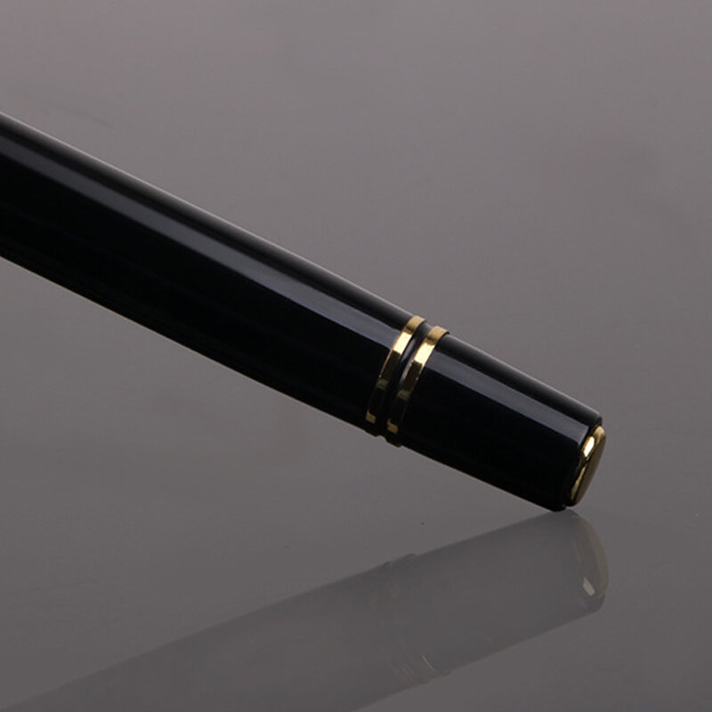 カスタムメタルペン先ライティングインク万年筆、学用品に戻る、高級日本製ブラックペン、男性用ゴールデンテキストステーショナリーオフィス用品