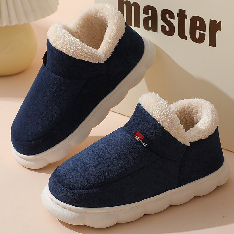 Kidmi Winter Women Shoes Casual House Shoes For Men 2024 Outdoor Warm Cotton Shoes For Women Indoor Plush Padded Slippers Female