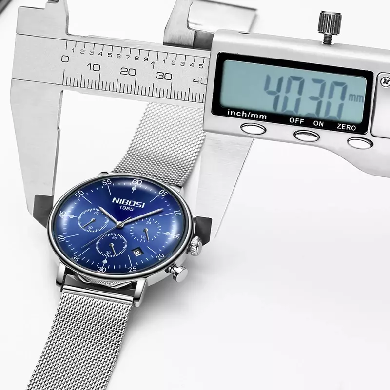 Nibosi-relógio de pulso masculino de quartzo, marca de luxo, à prova d'água, com cronógrafo, esportes, moda, para homens