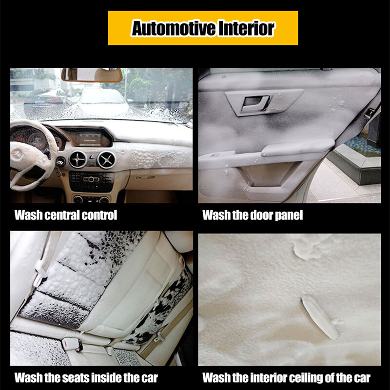 Foamy pembersih kulit Interior mobil, peralatan pembersih multiguna untuk mencuci mobil, dekontaminasi kuat, sofa, cuci mobil