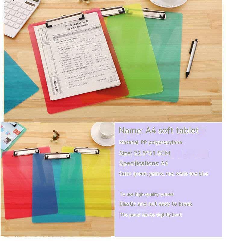 CHEN LIN A4 A5 Clipboard With Hook Plastic Clip Board File Folders Document Holders Transparent Candy Color Writing Board Clip