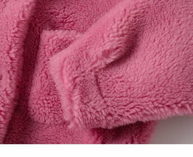 Casaco de lã real solto para mulheres, casacos de pele femininos, colarinho quadrado, espessamento, quente, monocromático, T169, novo, inverno, 2023