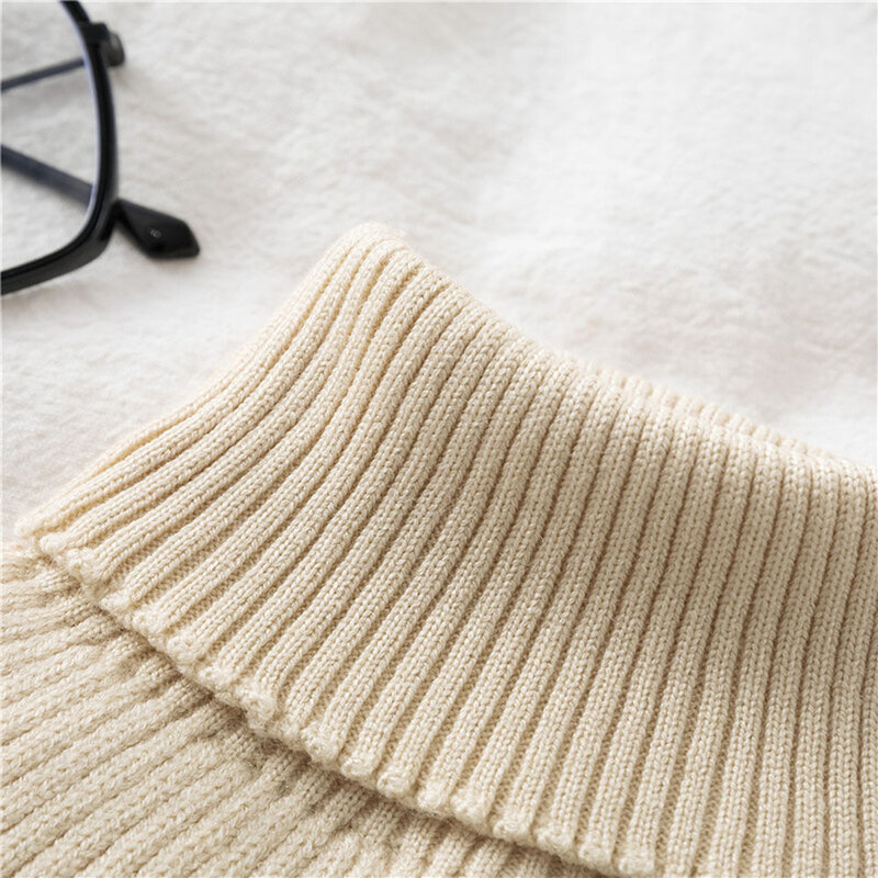Autumn Winter All-Match Stretch Knitted Pullover Fake Collar Fake Neck Cover Blouses Detachable Collar Women's Fake Shirt Collar