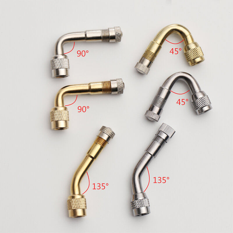 1Pc 45/90/135 Degree Angle Brass Air Tyre Valve Stem with Extension Adapter for Car Truck Motorcycle Cycling Bicycle Accessories