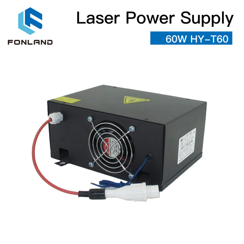 FONLAND-Fonte de Alimentação Laser para Gravação e Máquina de Corte, CO2, 60W, HY-T60, Série T / W