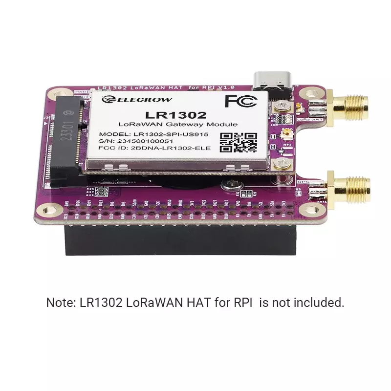 Elecrow-Módulo de puerta de enlace LoRaWAN LR1302, SPI-US915 de largo alcance, 915MHz, compatible con 8 canales para una comunicación más suave
