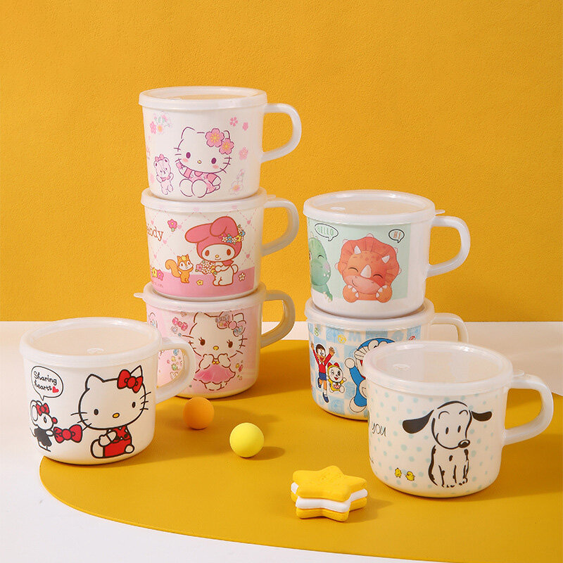 Sanrio-vajilla de Hello Kitty para bebé, vasos de agua para uso doméstico, resistentes a caídas, de grado alimenticio, bonitos