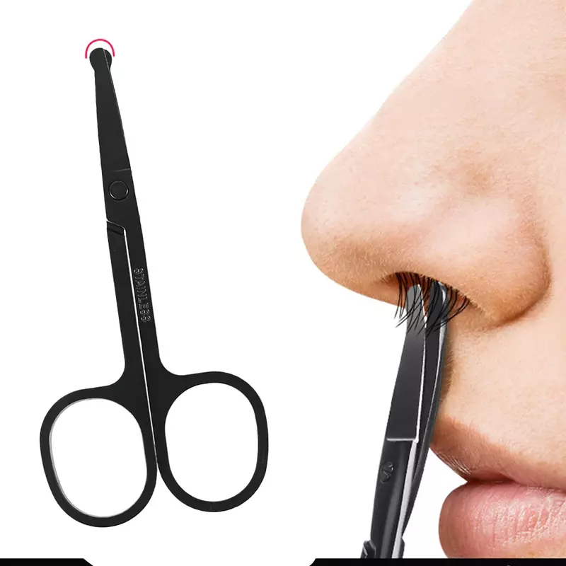 Novo 1pc 3.5 "aço inoxidável mini portátil curvo bigode nariz orelha removedor de pêlos aparador pequena tesoura